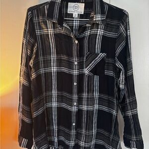 Sloane Rouge Black and White Plaid Shirt